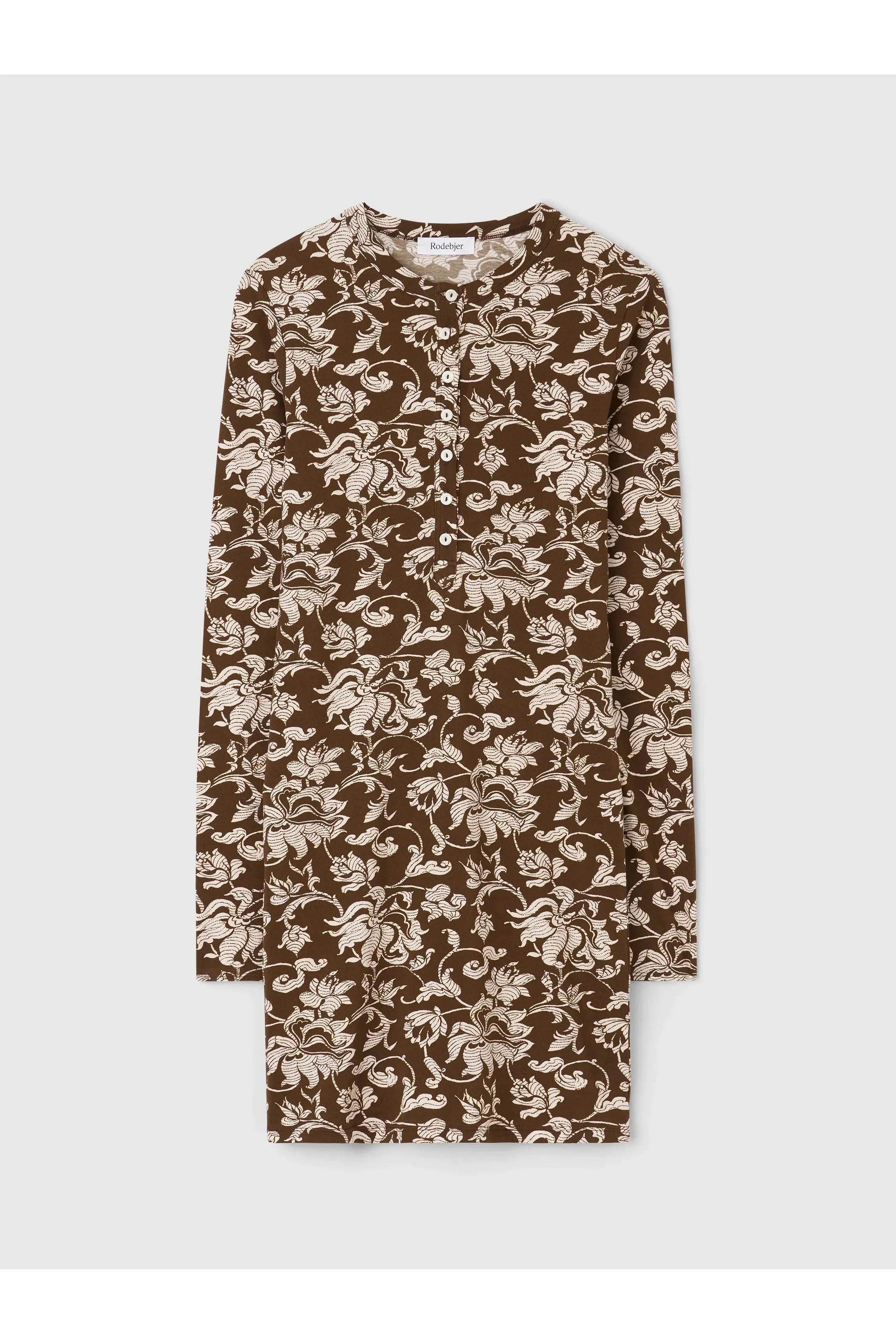 The Kiara henley shirt dress in French Lily Rodebjer