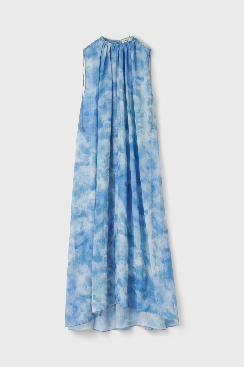 The Lobelia maxi halterneck dress in Clouds Rodebjer