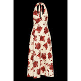 Faithfull Marais Midi Dress Cecile Floral Garnet