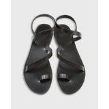 Lavender Diagonal Strap Sandal Black