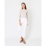 Ann Mashburn Faye Flare Cropped Pant White