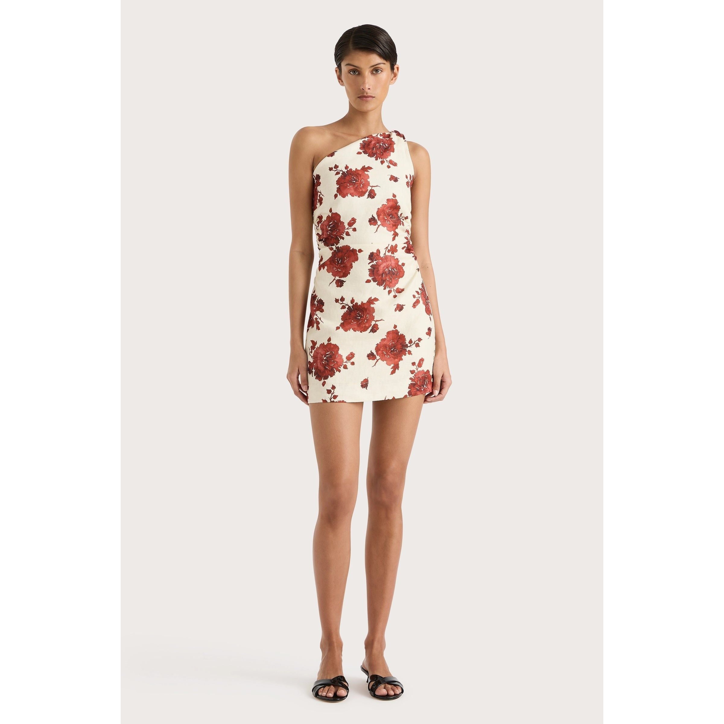 Faithfull Marga Mini Dress Cecile Floral Garnet