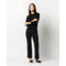 Antique White Lara Pant in Black Supima Cotton