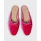 Brown Joy Mule in Pink Velvet