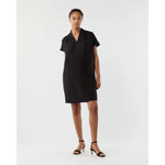 Lavender Ann Mashburn Libby Dress in Black Sahara Linen