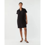 Lavender Ann Mashburn Libby Dress in Black Sahara Linen