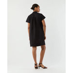Lavender Ann Mashburn Libby Dress in Black Sahara Linen