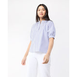 Ann Mashburn Selena Top In Blue White Stripe