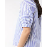 Ann Mashburn Selena Top In Blue White Stripe