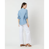 Ann Mashburn Robin Shirt Extra Light Washed Cotolino Chambray