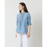 Ann Mashburn Robin Shirt Extra Light Washed Cotolino Chambray