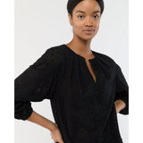 Ann Mashburn Alma Blouse Black Eyelet