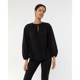 Ann Mashburn Alma Blouse Black Eyelet
