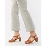 Ann Mashburn Fayette Flare Cropped Pant Olive Small Bengal Stripe Stretch Seersucker