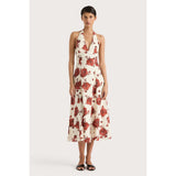 Faithfull Marais Midi Dress Cecile Floral Garnet