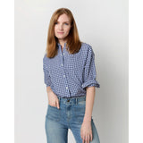 Ann Mashburn Weekender Shirt in Navy Gingham Cotlino