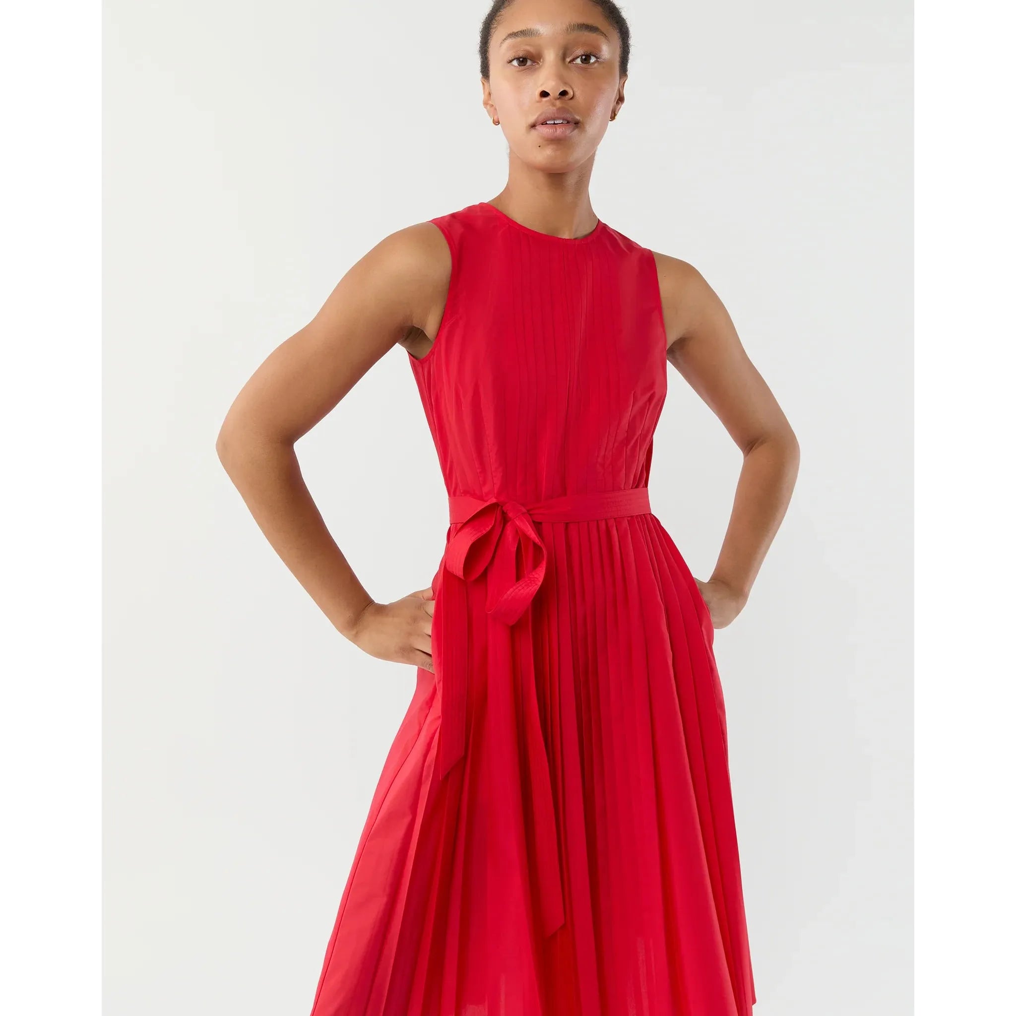 Beige Ann Mashburn Joelle Dress Red