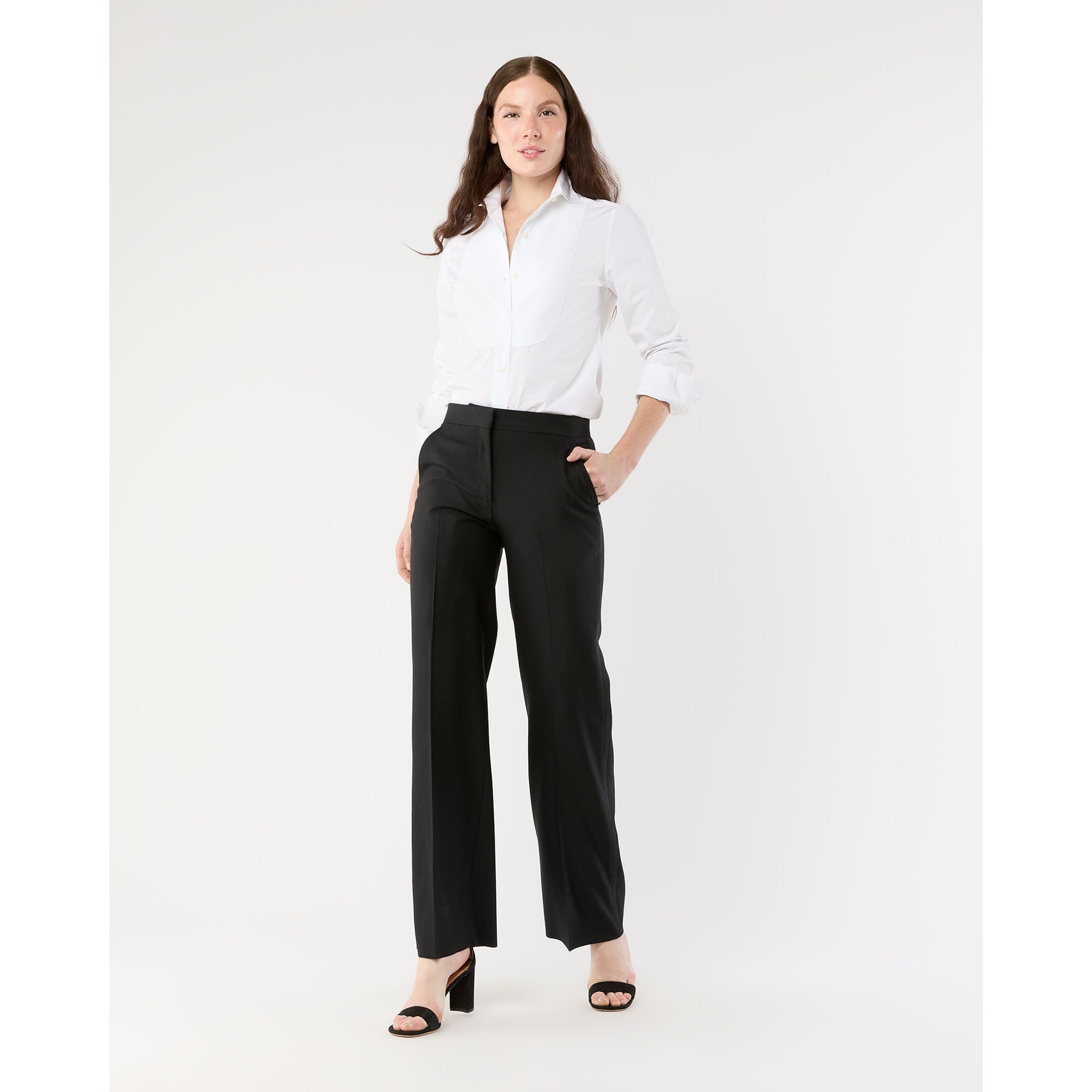 Pleated Bib-Front Tuxedo Shirt Mashburn