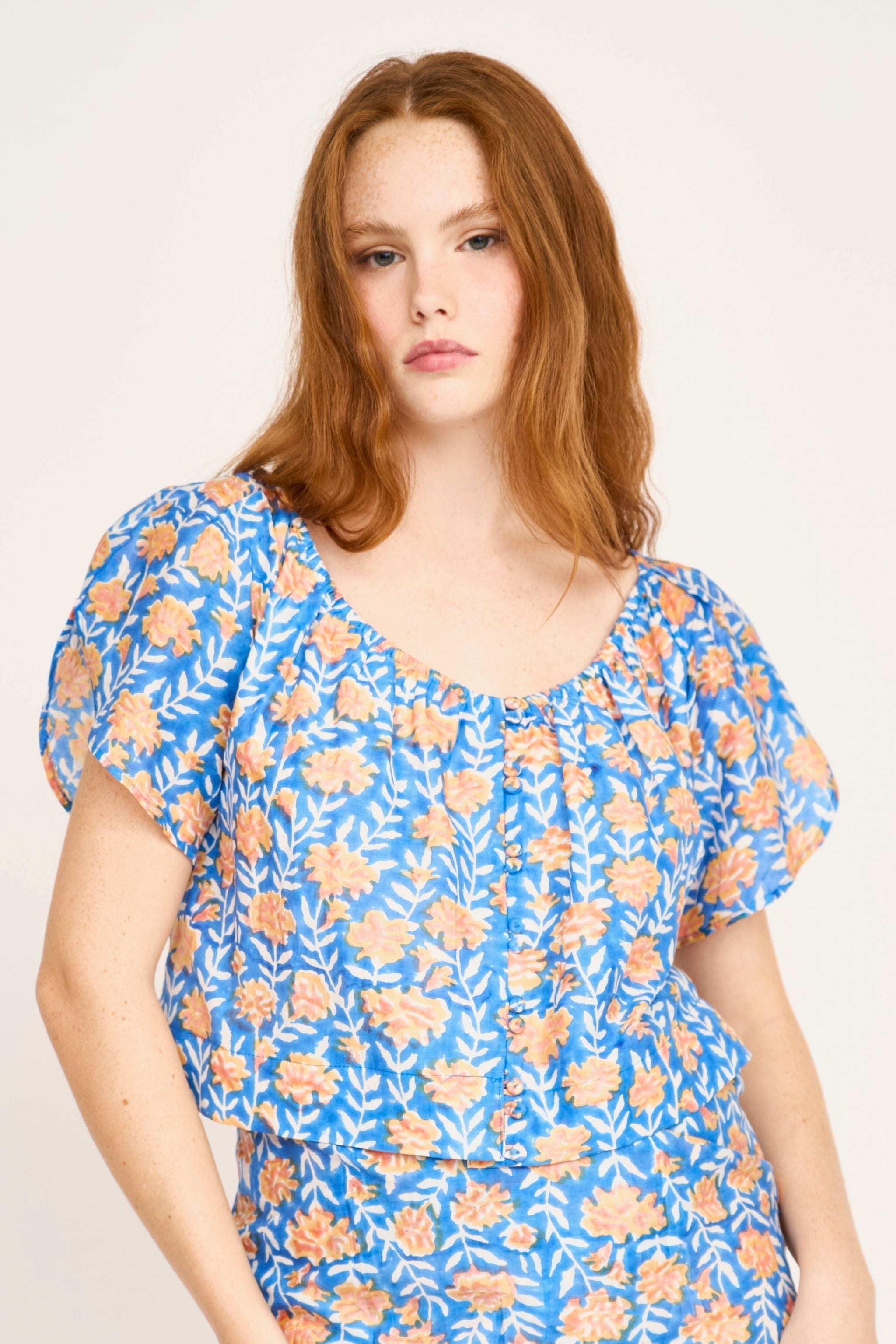 Capri Top in Tangerine Carnation MIRTH