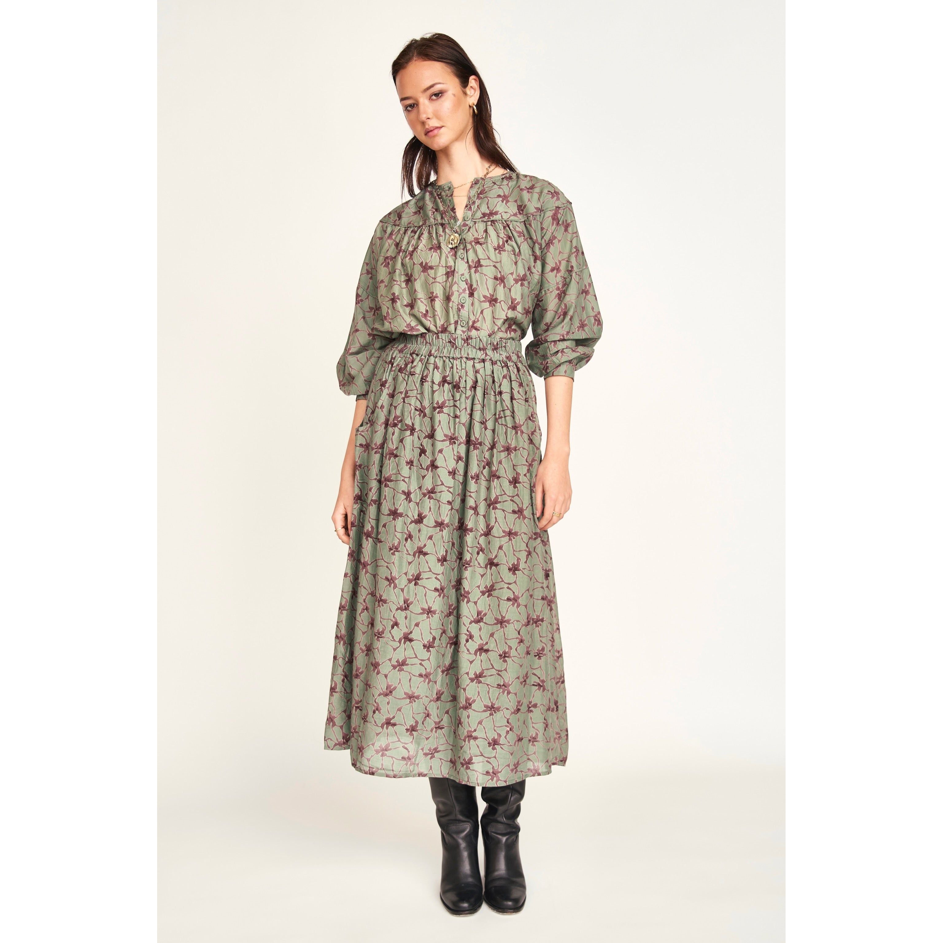 Verona Skirt in Shadow Kudzu