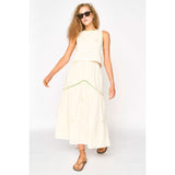 Brighton Skirt in Lime Jamdani MIRTH