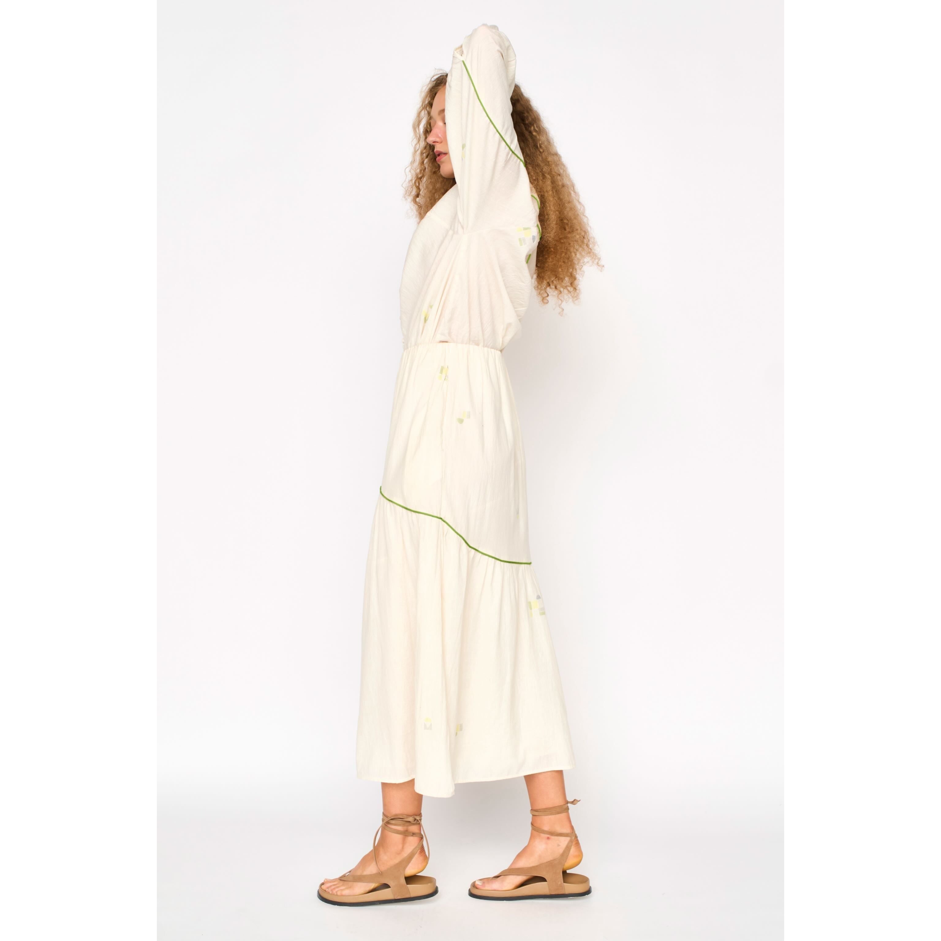 Brighton Skirt in Lime Jamdani MIRTH