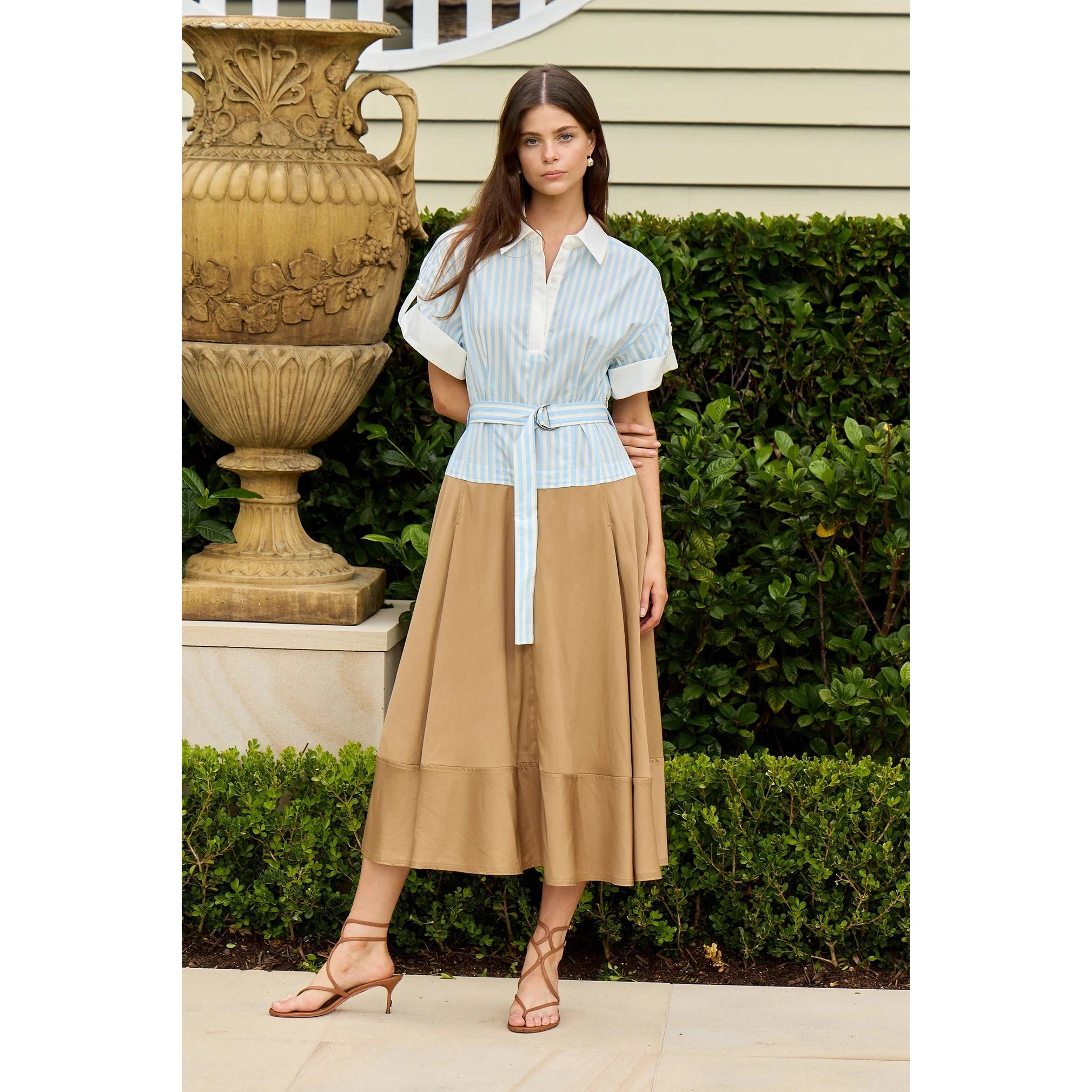 Mylo Midi Combo Shirt Dress Simkhai