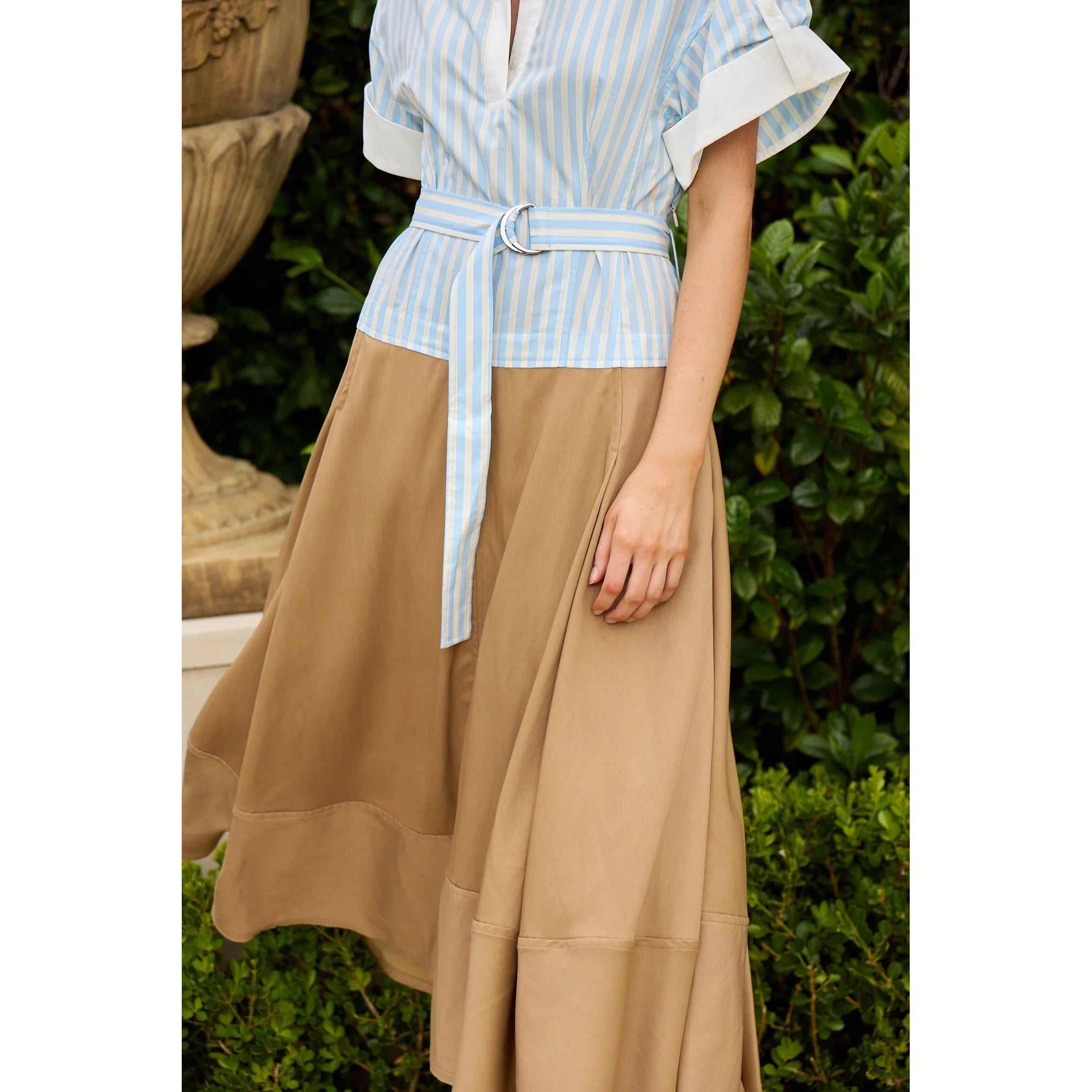 Mylo Midi Combo Shirt Dress Simkhai