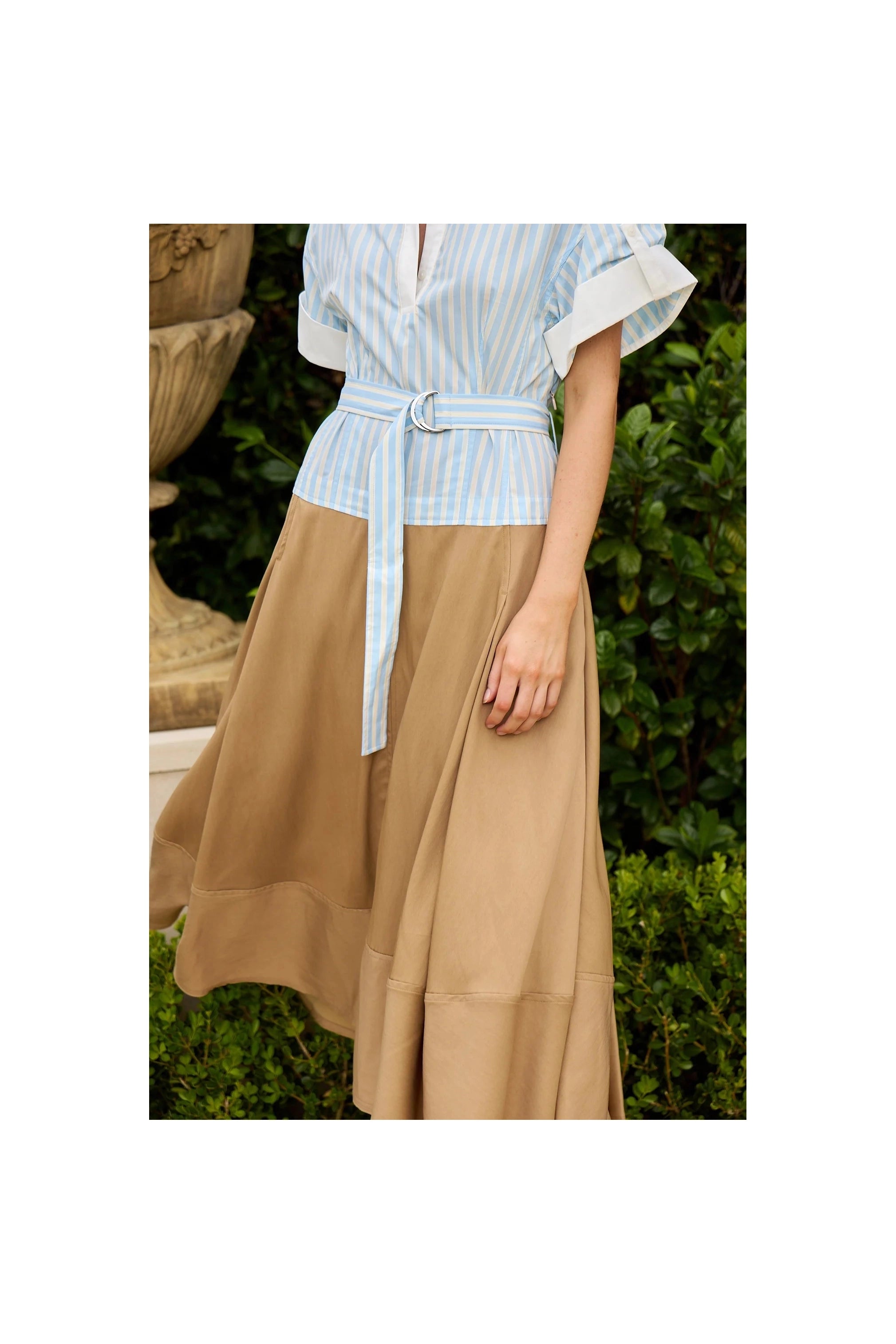 Mylo Midi Combo Shirt Dress Simkhai