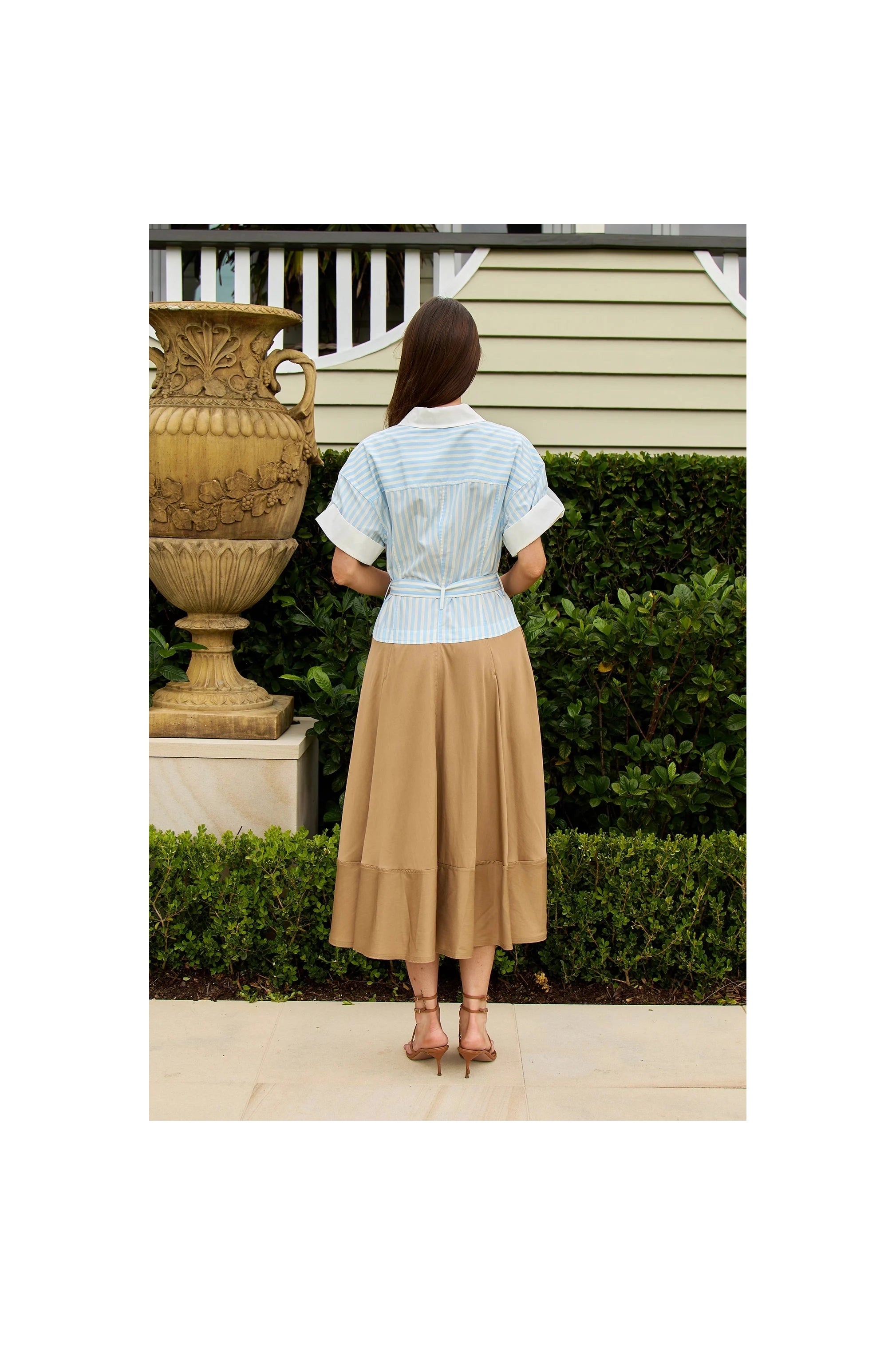 Mylo Midi Combo Shirt Dress Simkhai