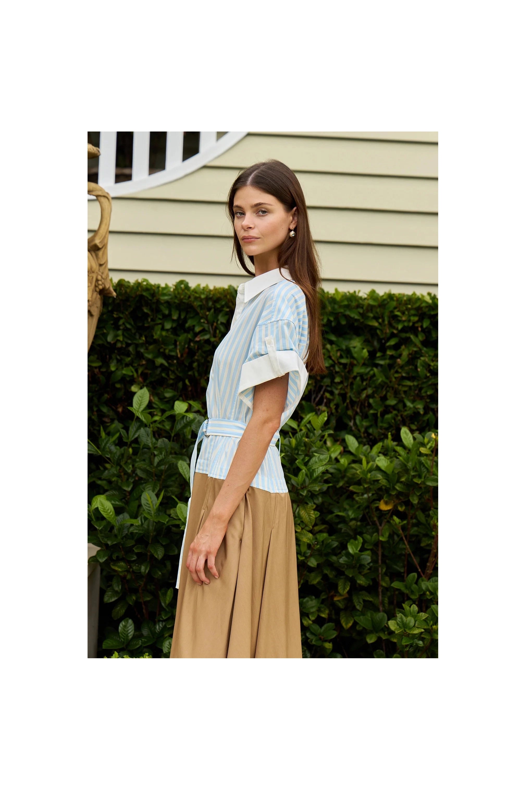 Mylo Midi Combo Shirt Dress Simkhai