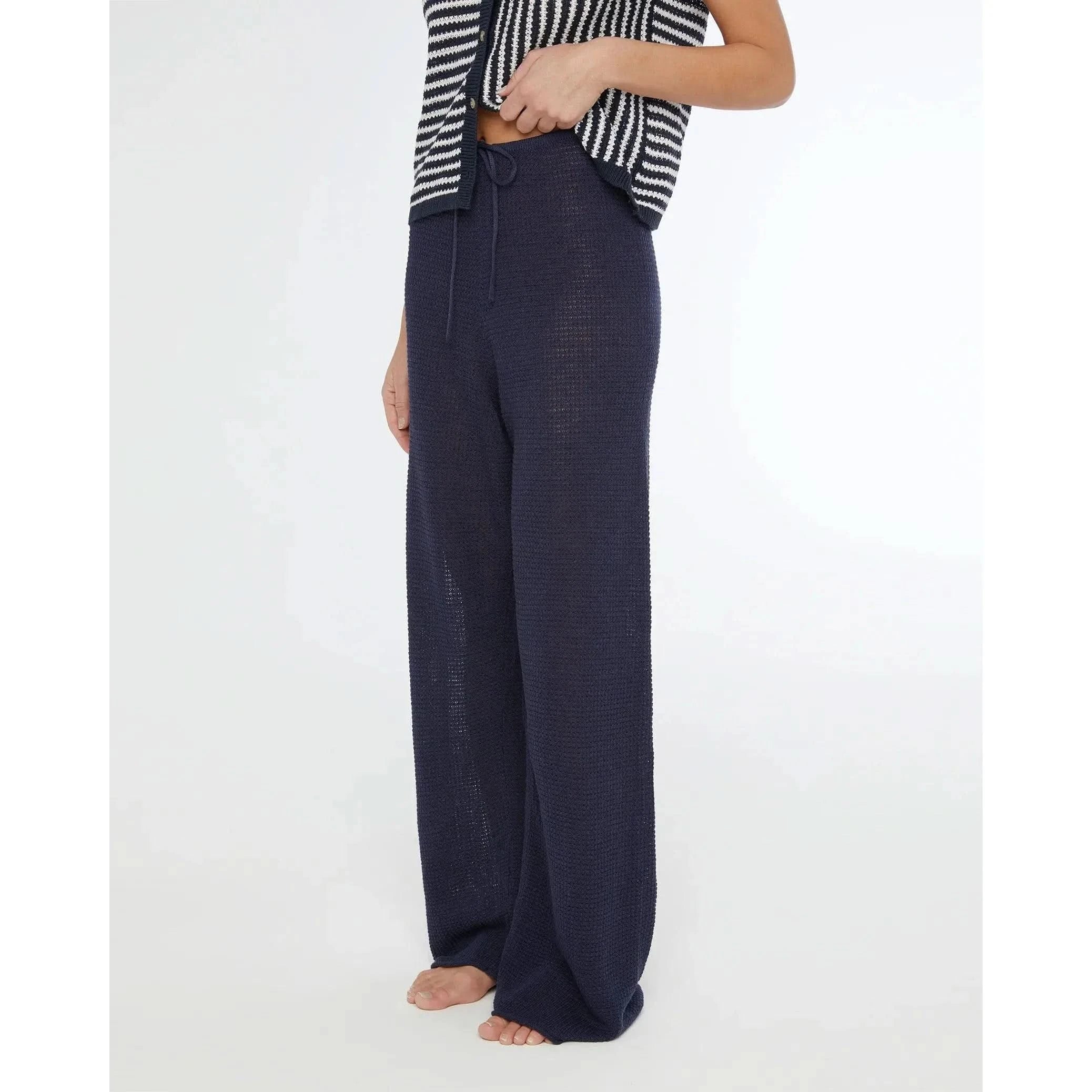 Onia Linen Knit Drawstring Pant Deep Navy - Primm's