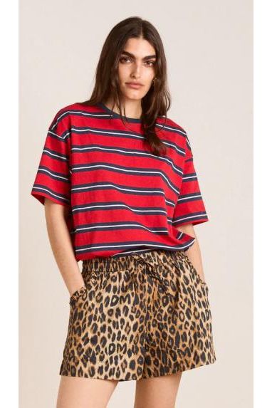 PULL ON SHORTS - LEOPARD Damson Madder