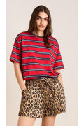 PULL ON SHORTS - LEOPARD Damson Madder