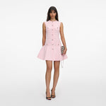 PINK POINTELLE DIAMANTE KNIT MINI DRESS SELF-PORTRAIT
