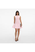 PINK POINTELLE DIAMANTE KNIT MINI DRESS SELF-PORTRAIT