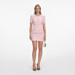 PINK TEXTURED KNIT MINI DRESS SELF-PORTRAIT