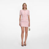 PINK TEXTURED KNIT MINI DRESS SELF-PORTRAIT