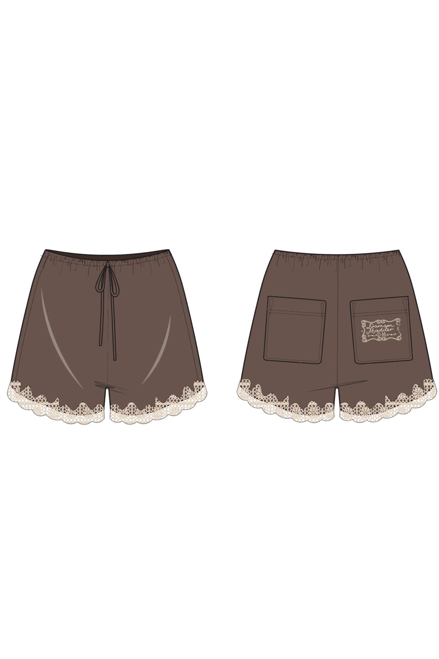 CHARIS SHORTS - CHOC SATIN Damson Madder