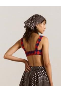 FRILL EDGE HEADSCARF - SPOT STRIPE Damson Madder