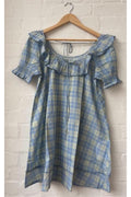 HARLOW MINI NIGHT DRESS - BUTTER BLUE CHECK Damson Madder