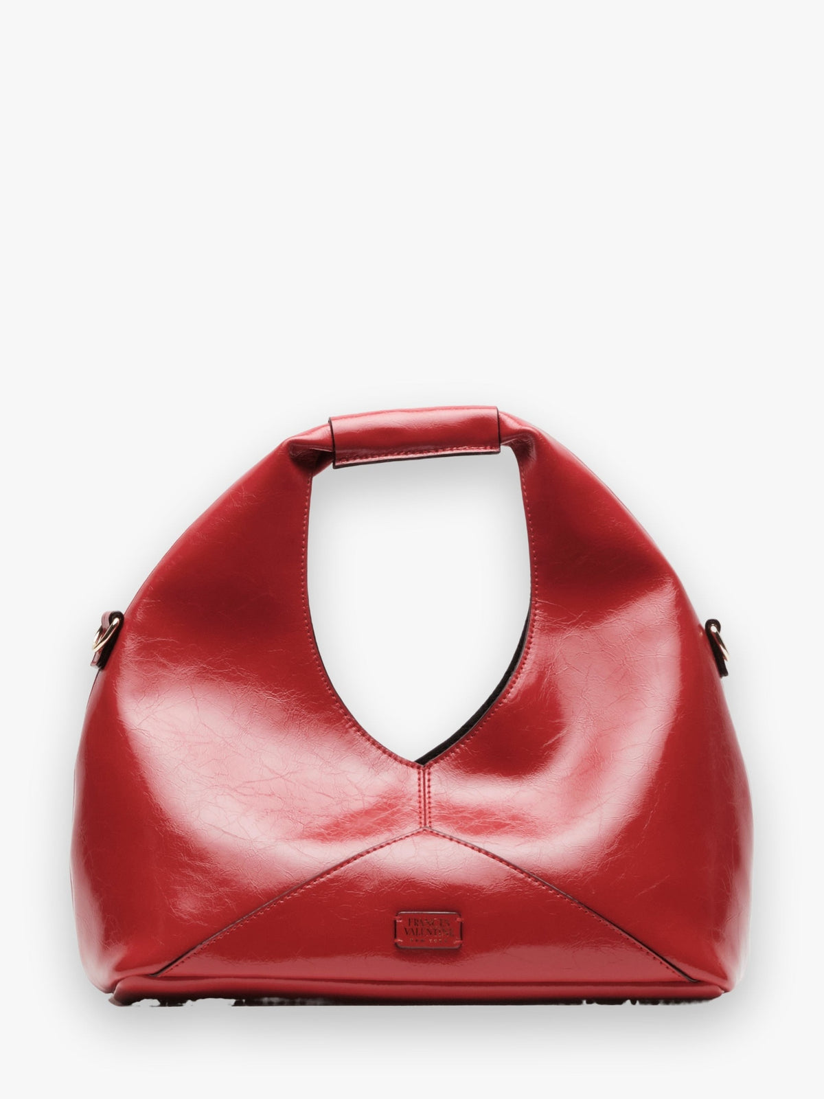 Crescent Tote Crinkled Leather Leather Red OS Frances Valentine