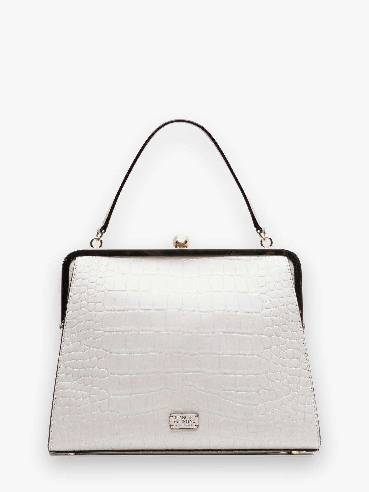 Jackie Frame Bag Croc Emboss Leather Oyster OS Frances Valentine