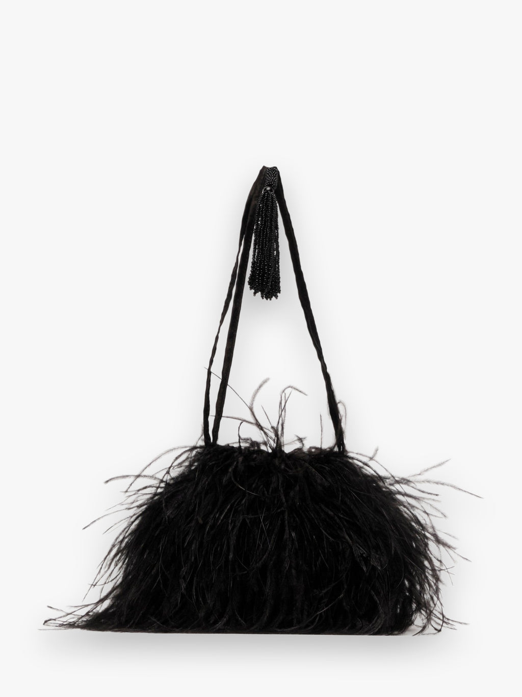 Pouf Bag Feather Satin Black OS Frances Valentine