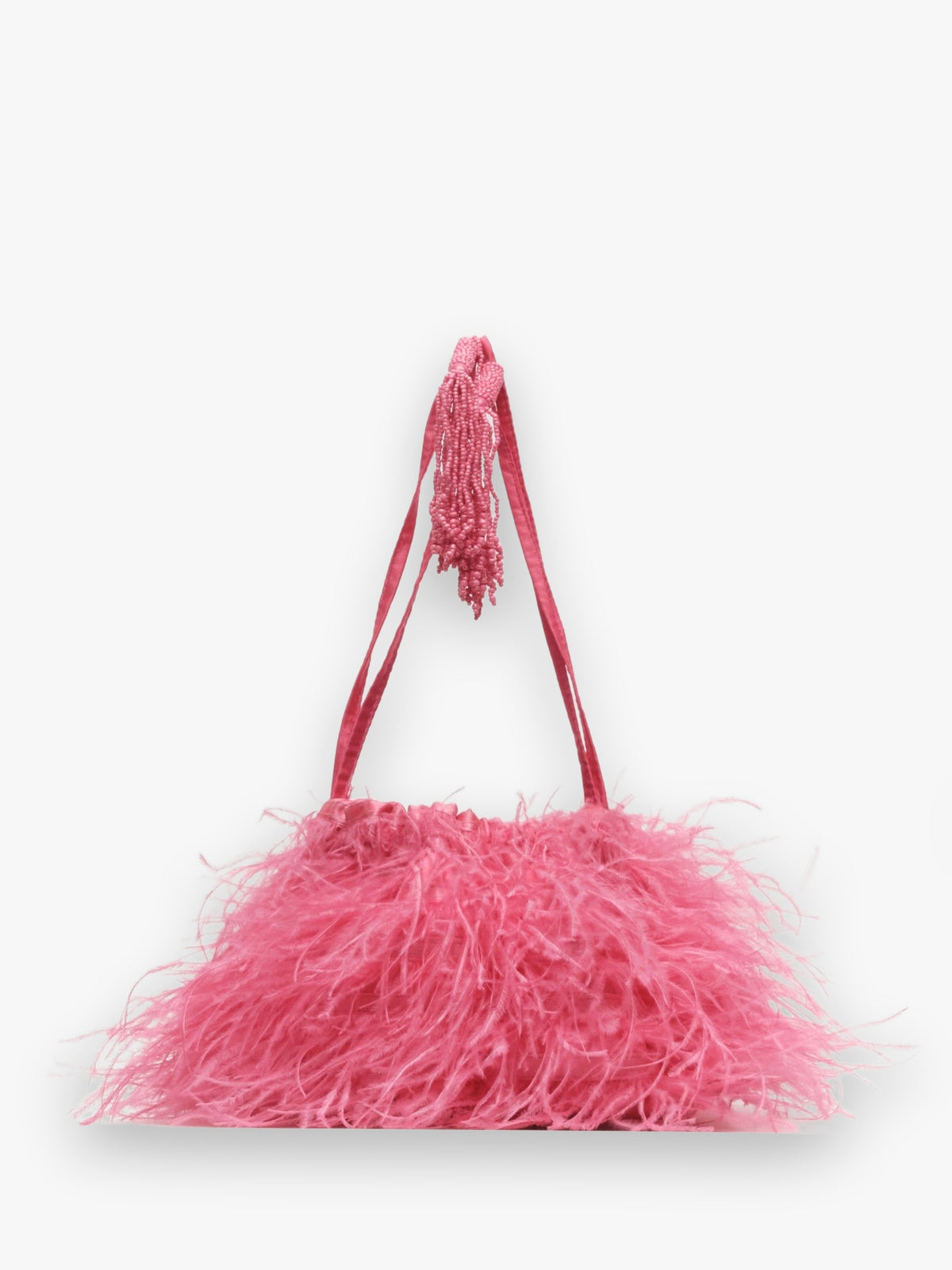 Pouf Bag Feather Satin Pink OS Frances Valentine