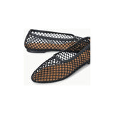 Staud Alba Ballet Flat Black Netting