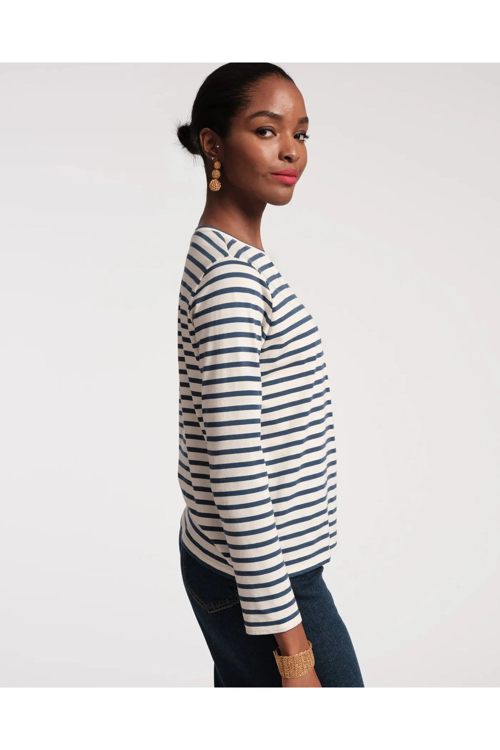 Striped Top Navy Frances Valentine