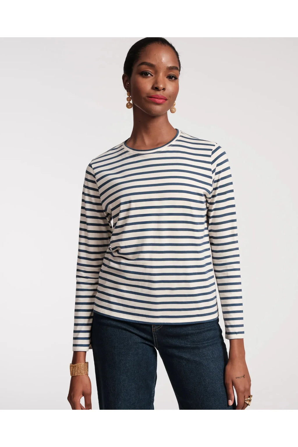 Striped Top Navy Frances Valentine