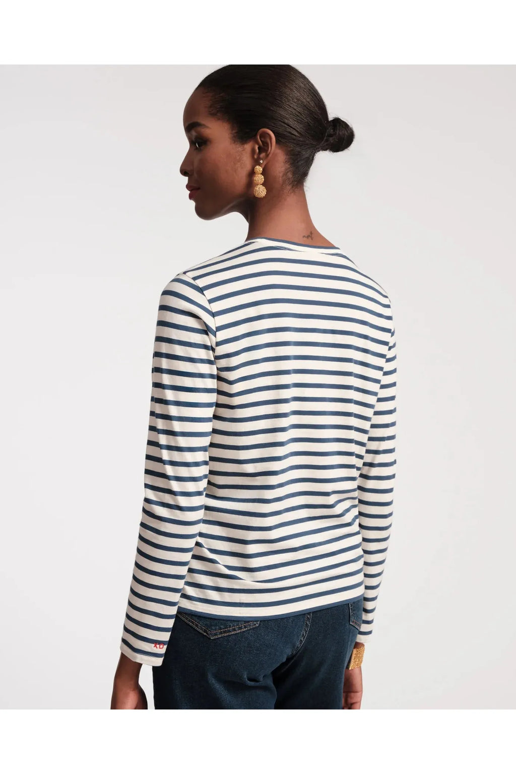 Striped Top Navy Frances Valentine