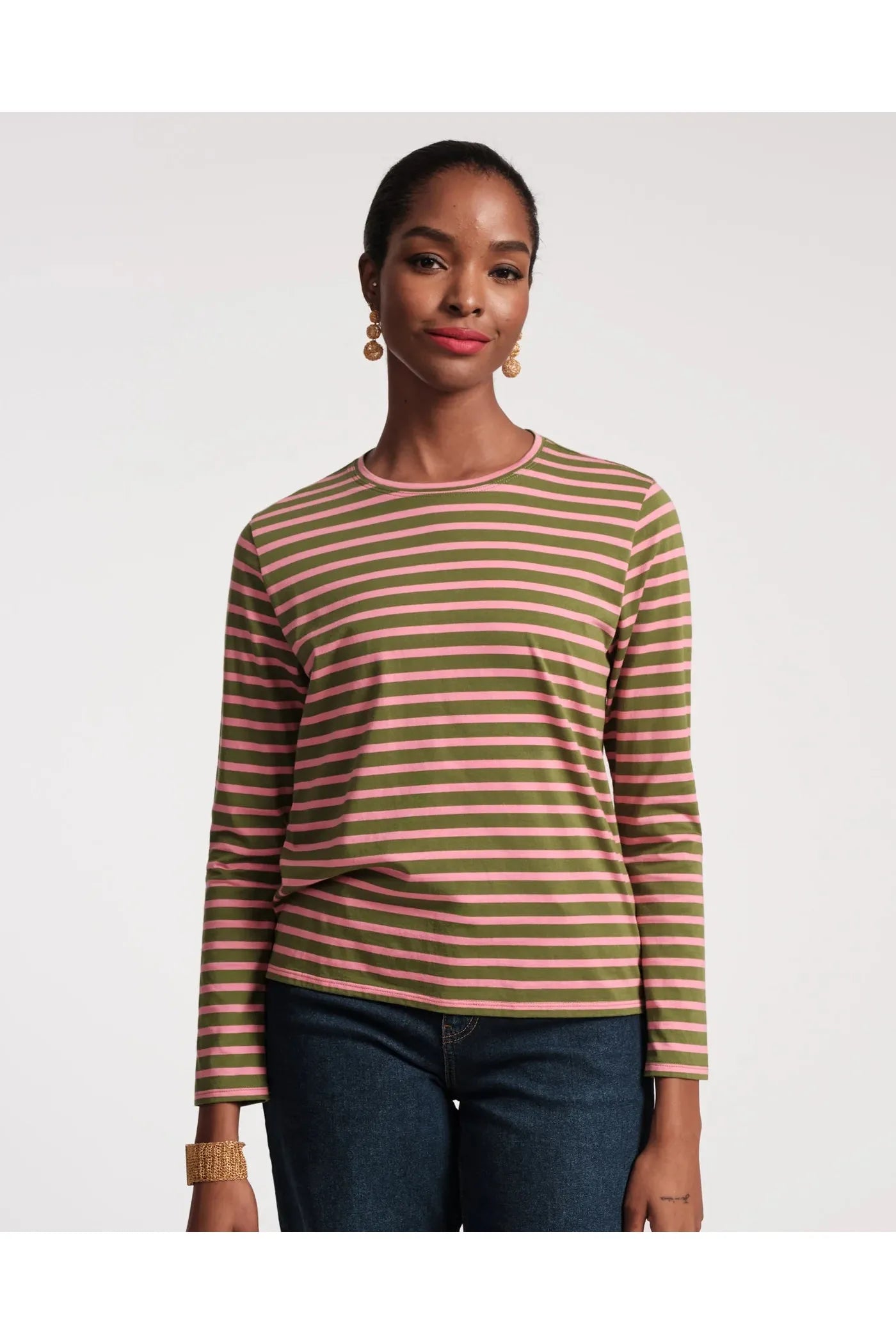 Striped Top Green/Pink Frances Valentine